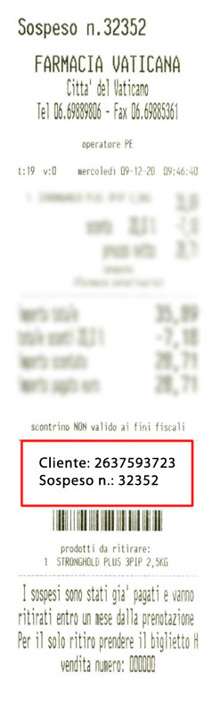 esempio di scontrino